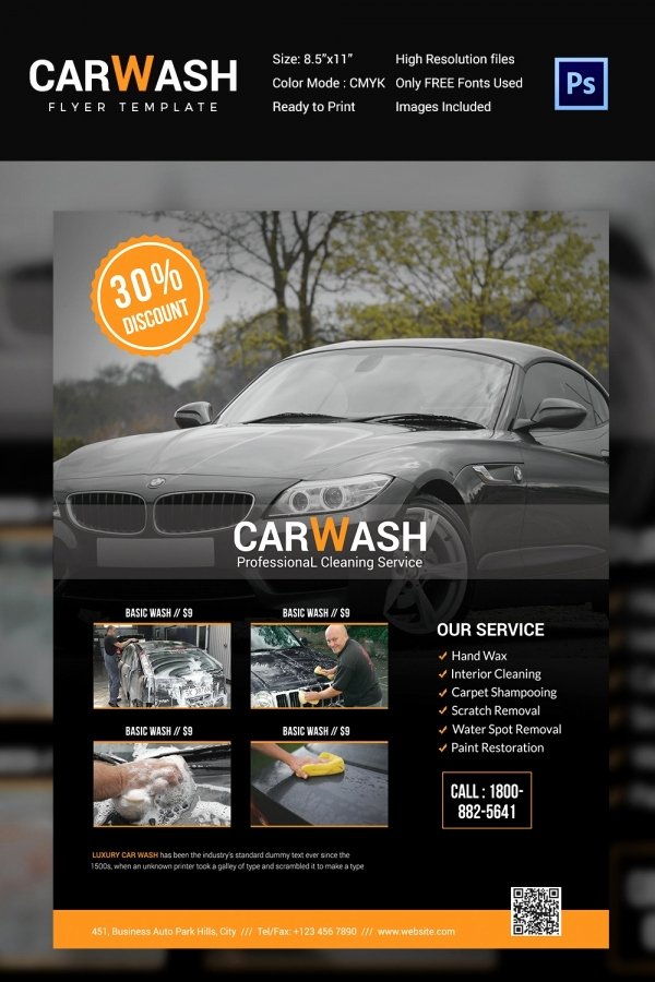 Car Wash Flyer 48 Free Psd Eps Indesign format