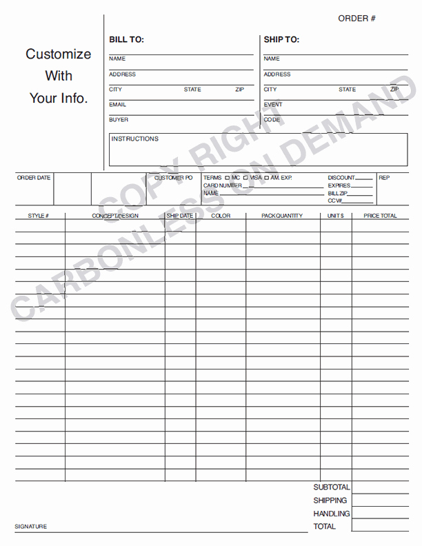 Carbonless Forms Templates