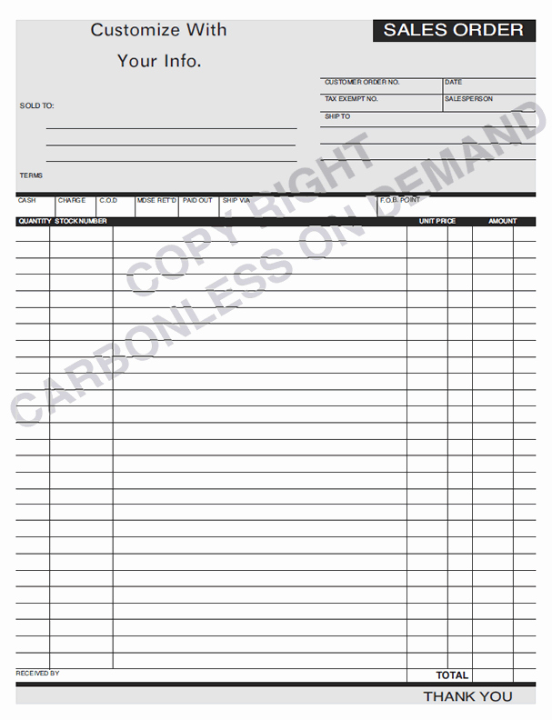 Carbonless forms Templates