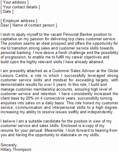 Career Change Covering Letter Sample