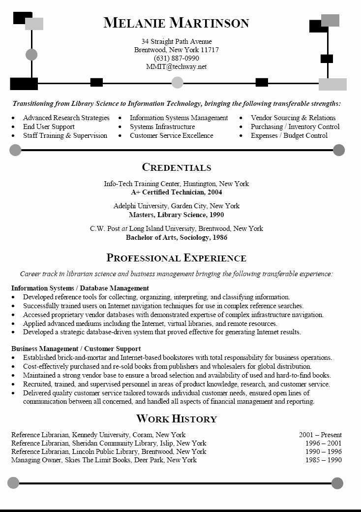 Career Change Resume Sample