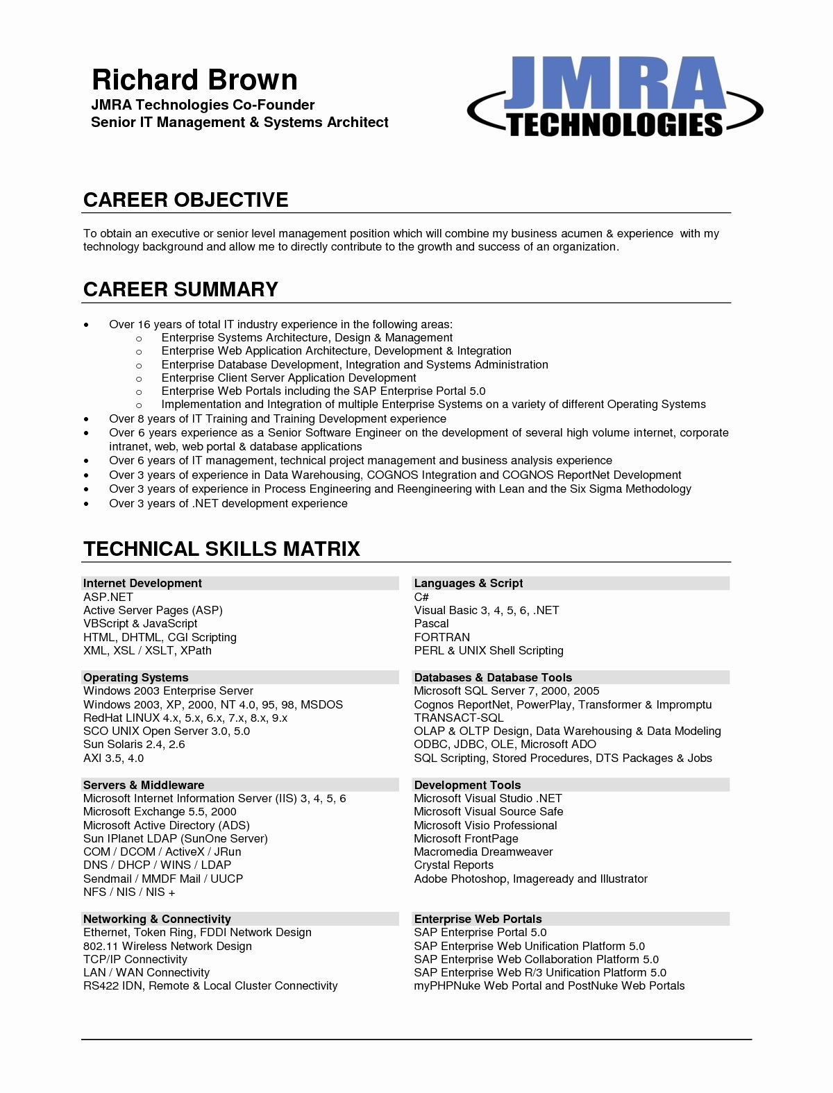 Career Objective Resume Template