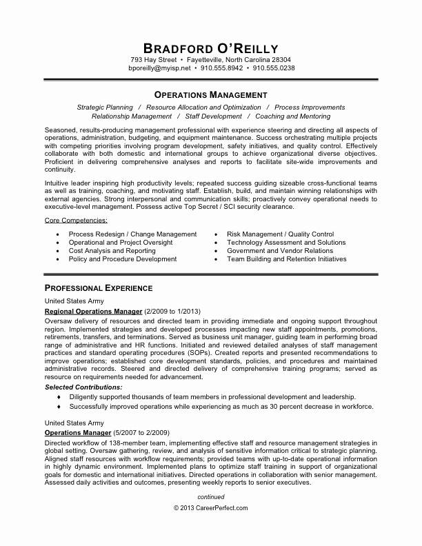 Careerperfect Management Resume after