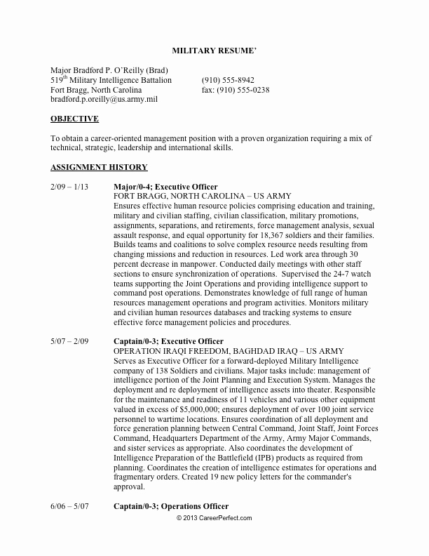 Careerperfect Management Resume before