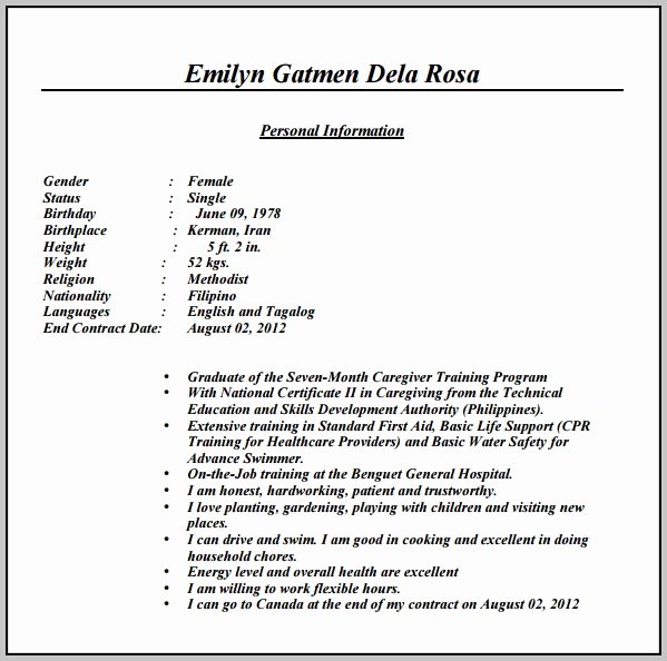 Caregiver Reference Letter From Employer Resume Ideas