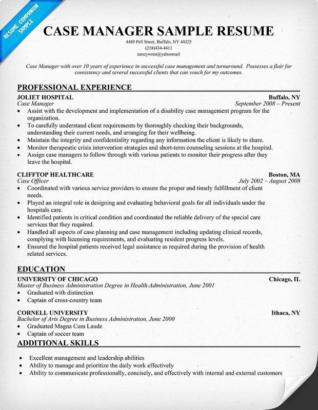 Rn Case Manager Resume