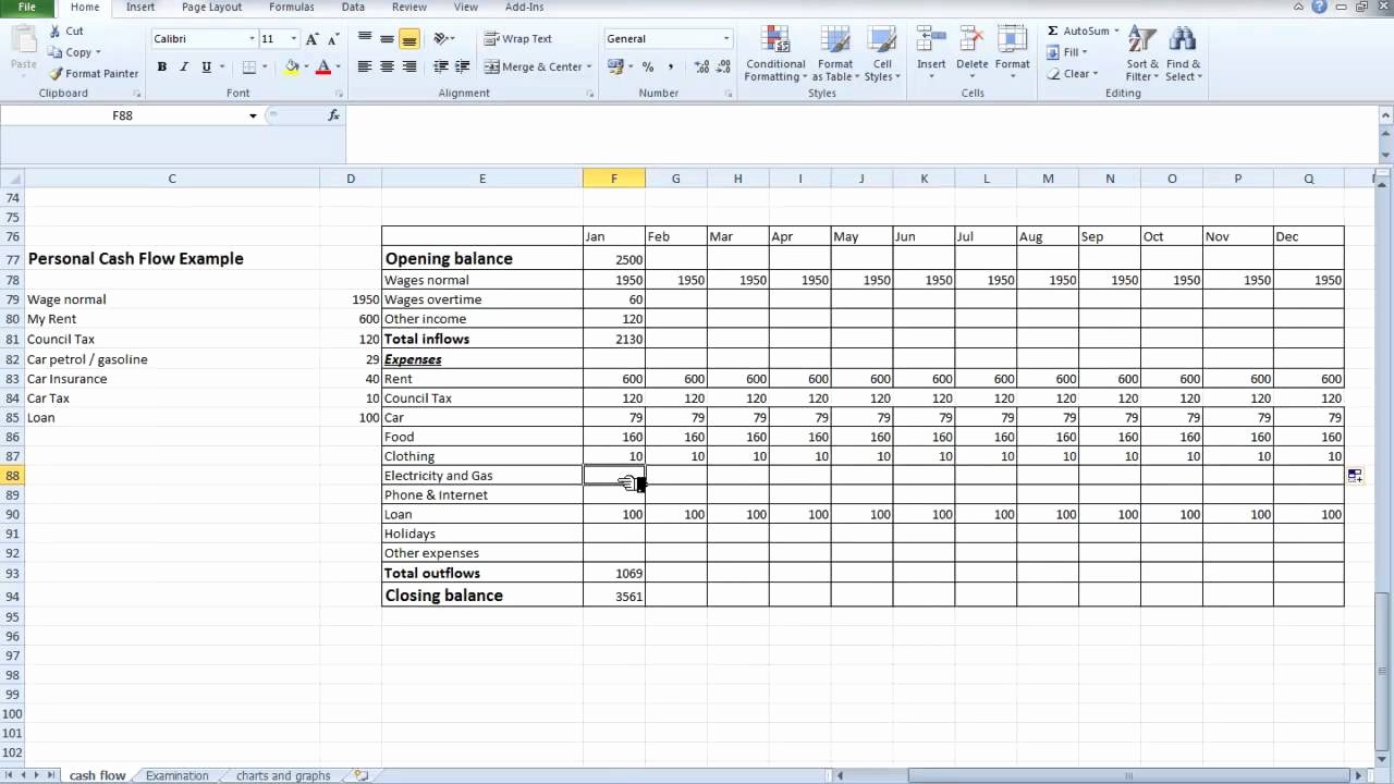 Cash Flow Excel Spreadsheet Template Microsoft Spreadsheet