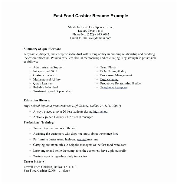 Cashier Resume Description – Creero
