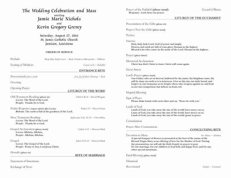 Catholic Wedding Program Template 6