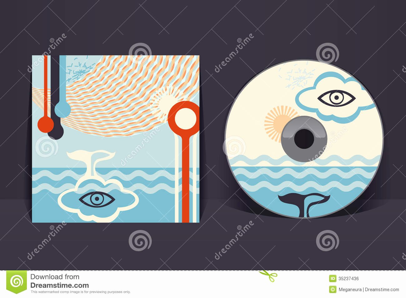 Cd Cover Design Template Stock Vector Illustration Of