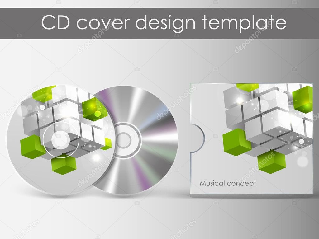 stock illustration cd cover design with 3d