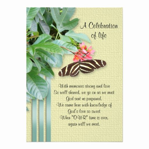 Celebration Of Life Invitation 5&quot; X 7&quot; Invitation Card