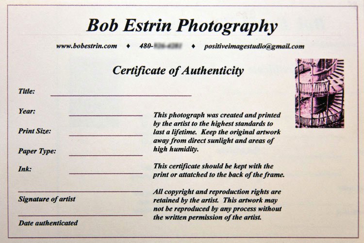 Certificate Authenticity Graphy