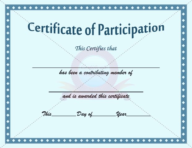 Certificate Participation Template
