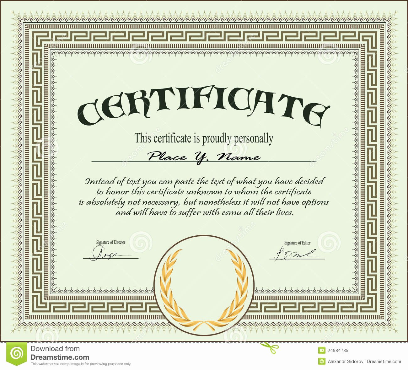 Certificate Stock Certificate Template
