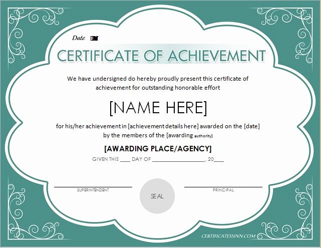 Certificates Of Achievement for Word