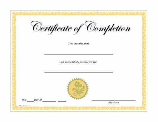 Certificates Of Pletion