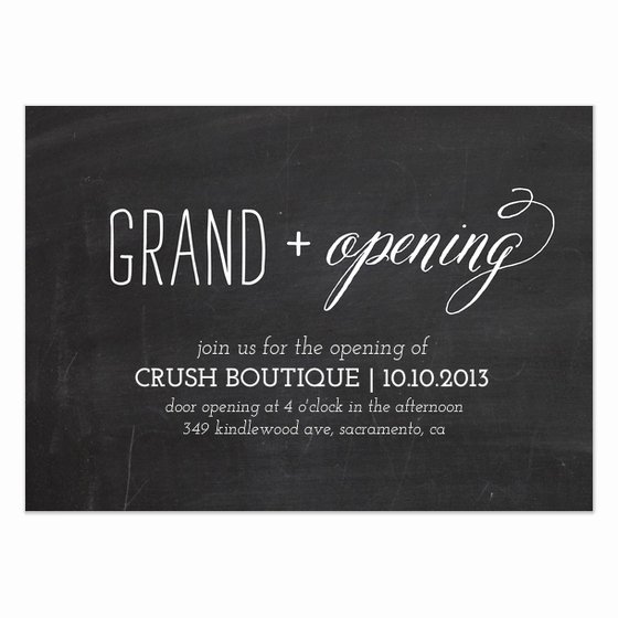 Chalkboard Grand Opening Invitations &amp; Cards On Pingg