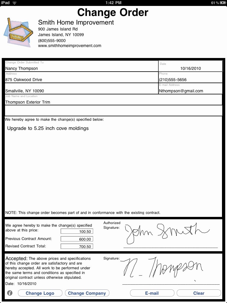 Engineering Change Order Template