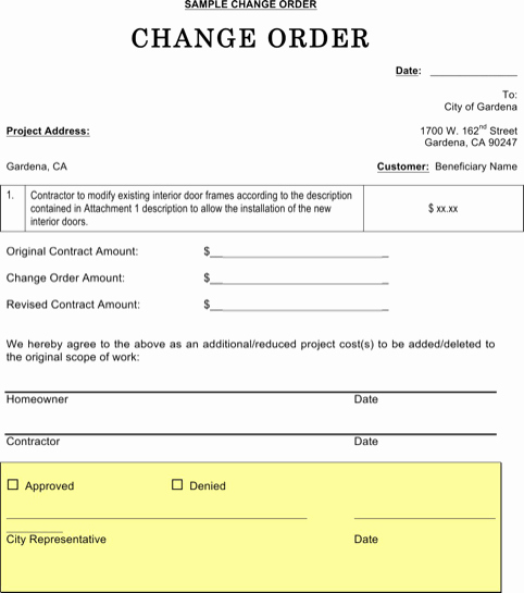 Change order Templates Find Word Templates