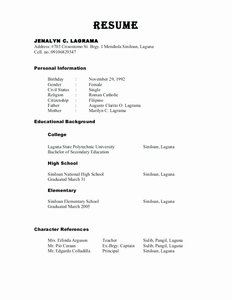 Character Reference Resume Best Resume Collection