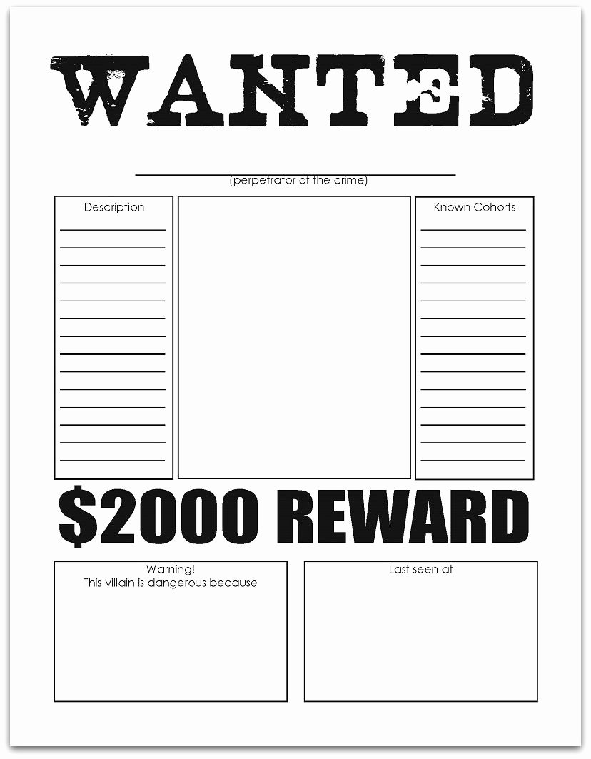 Character Wanted Posters Free Printables