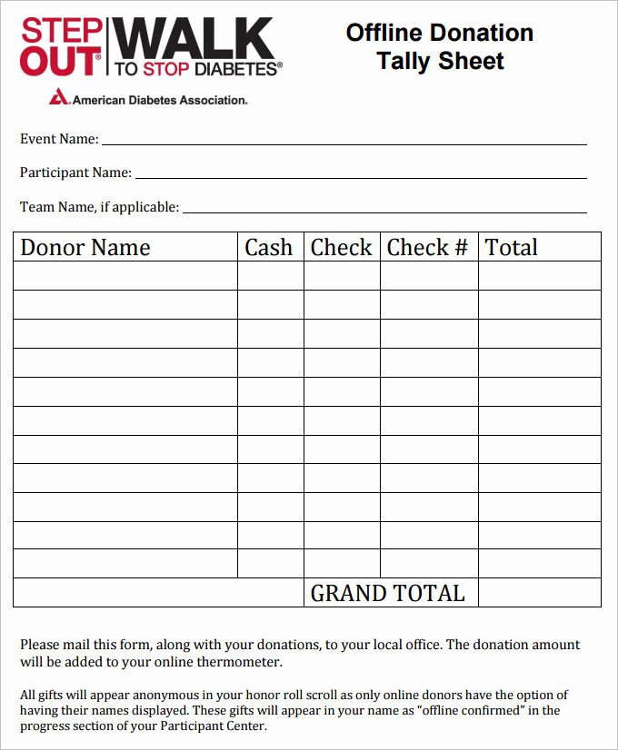 Charity Donation Sheet Template Templates Resume
