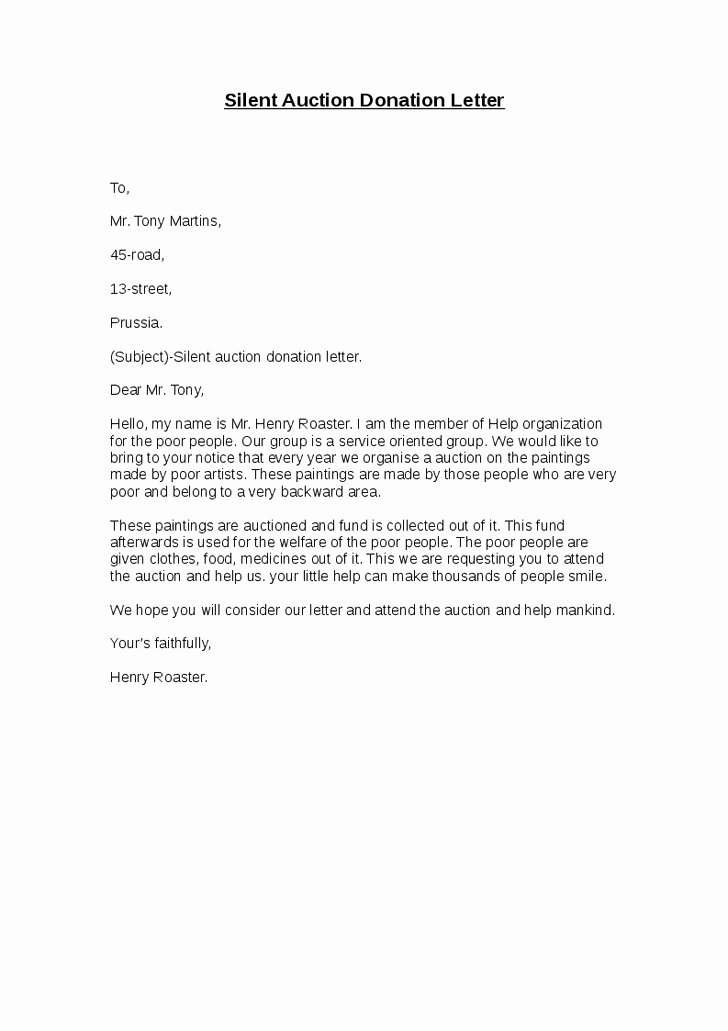 Charity Prize Donation Letter Template Templates