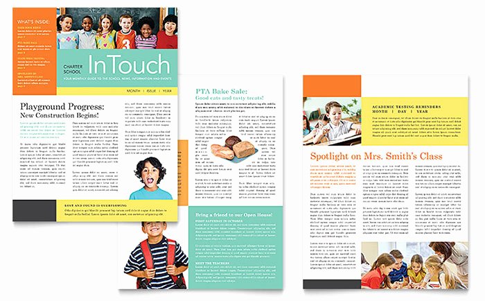 Charter School Newsletter Template Word &amp; Publisher