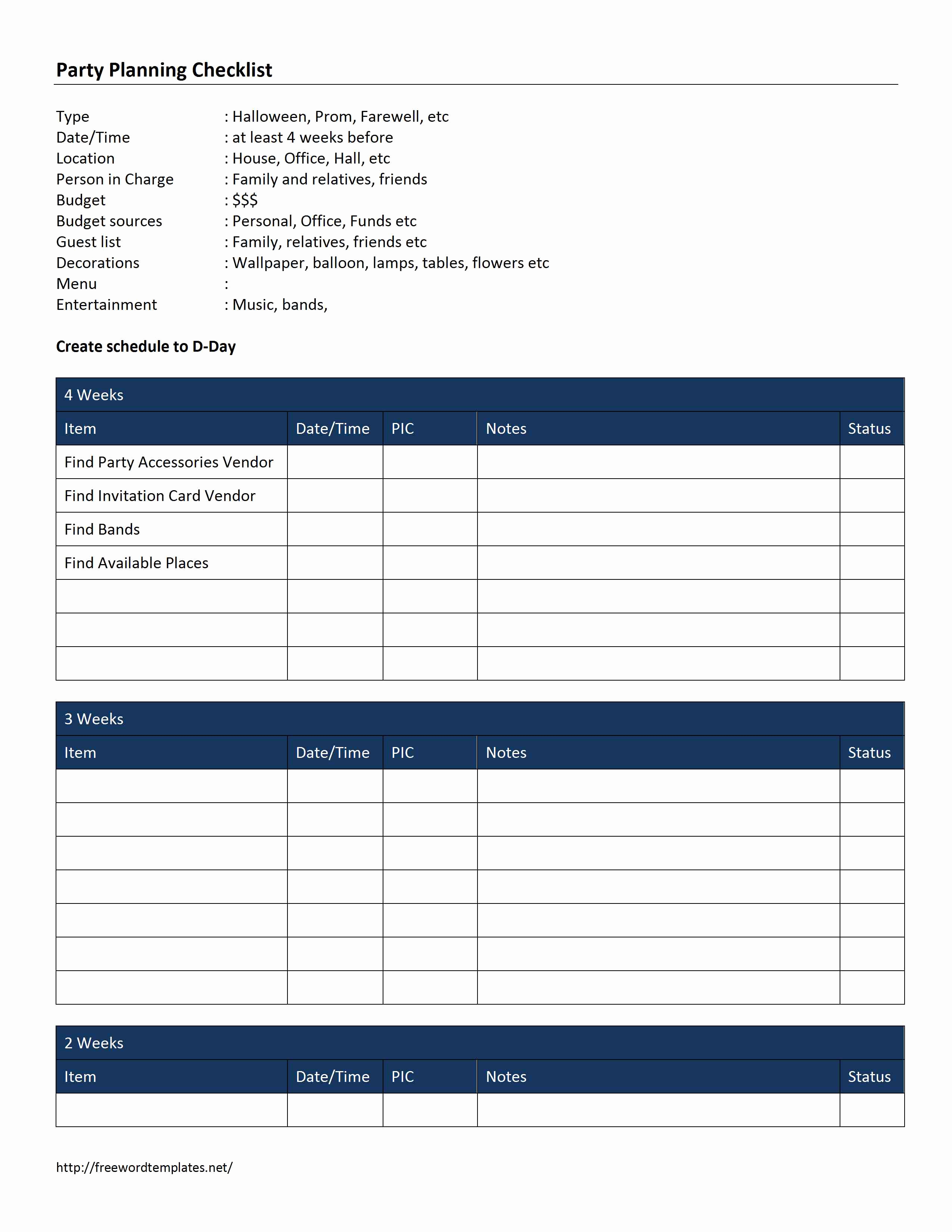 Checklist Word Templates Free Word Templates