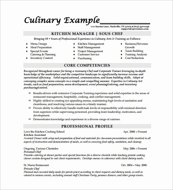 Chef Resume Template 13 Free Word Excel Pdf Psd