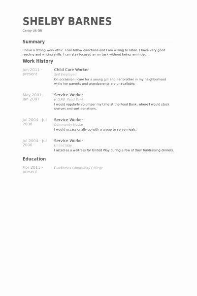 Child Care Resume Examples Best Resume Gallery