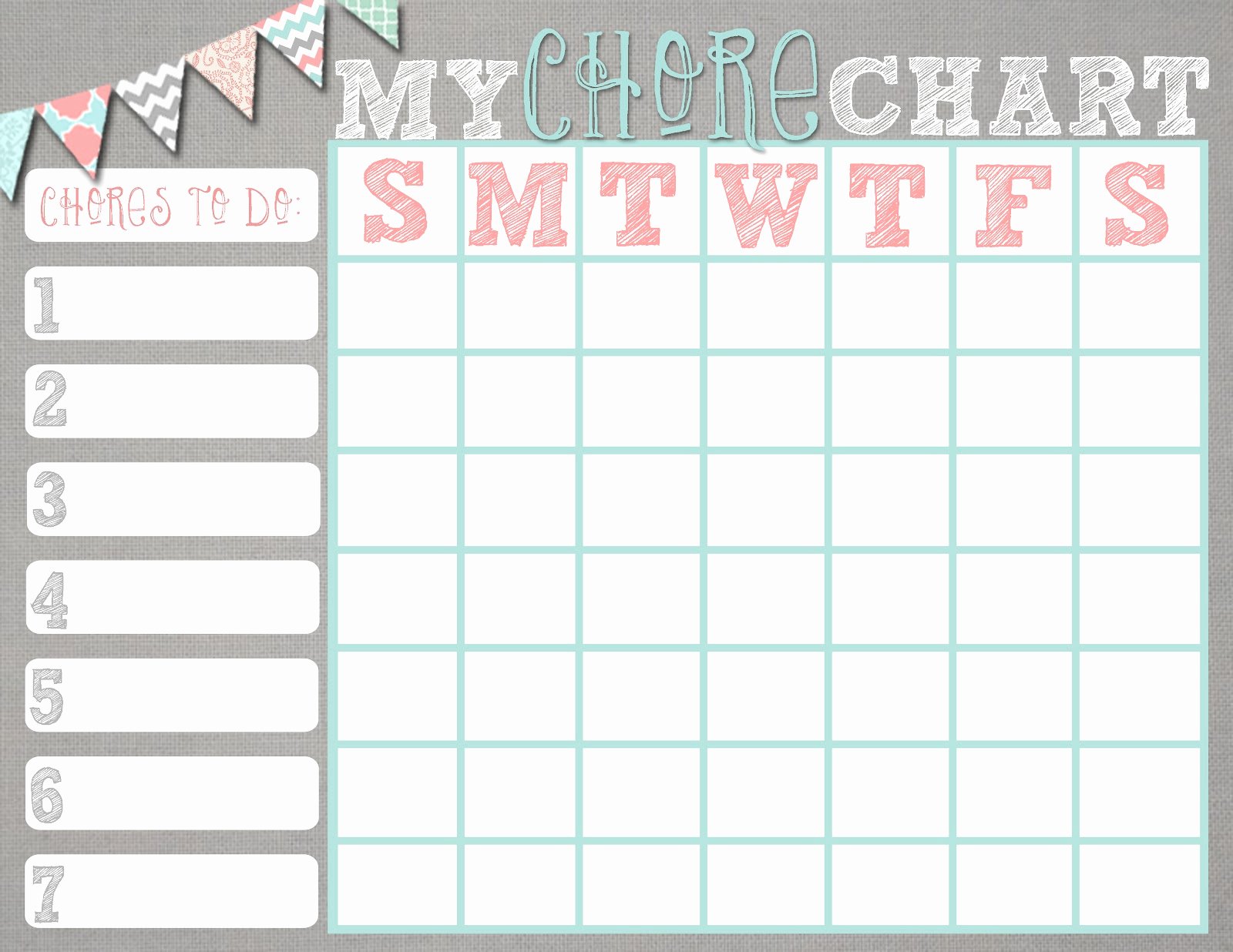 Chore Charts – Printable Cute Chore Charts for Kids