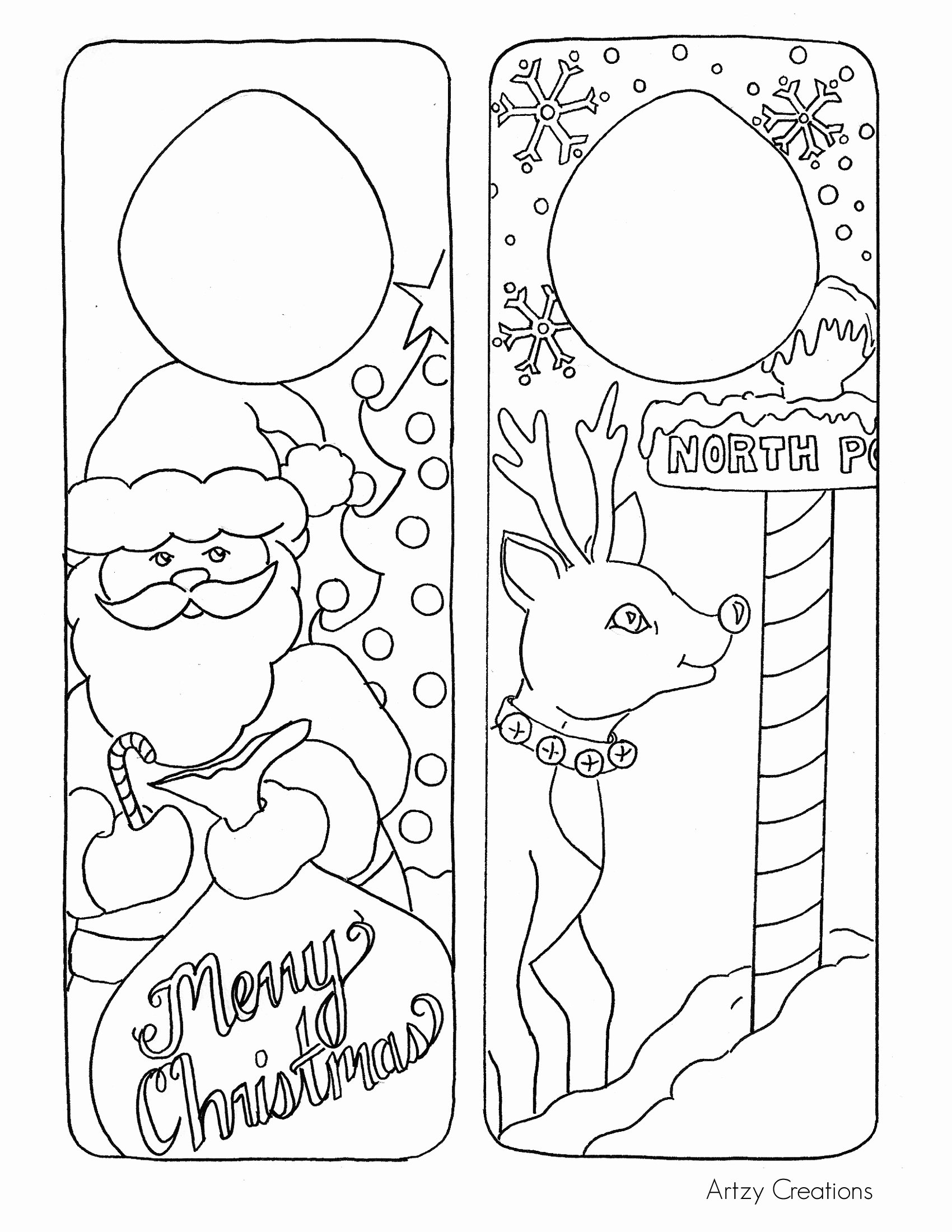 Christmas Coloring Page Door Hanger Printables the