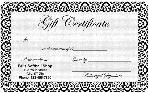 Christmas Gift Certificate Blank Template