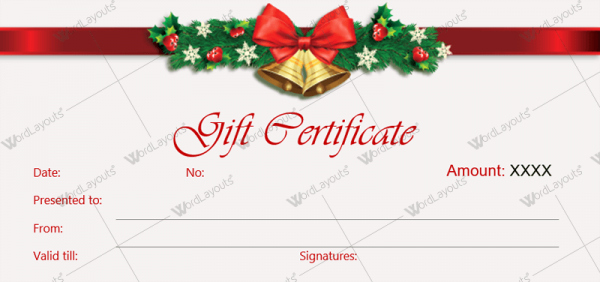 Christmas Gift Certificate Template 36 Word Layouts