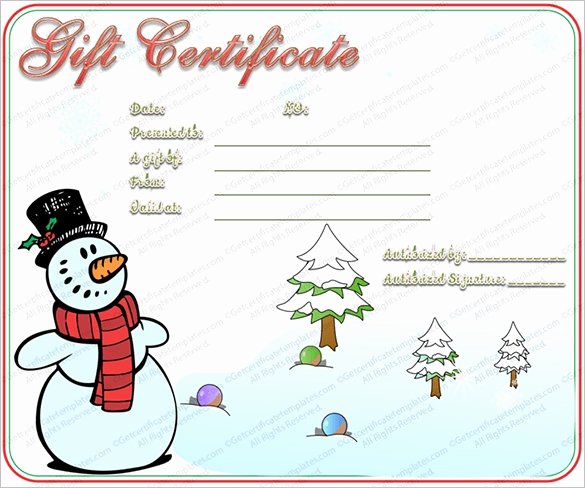 Christmas Gift Certificate Template Free Invitation Template