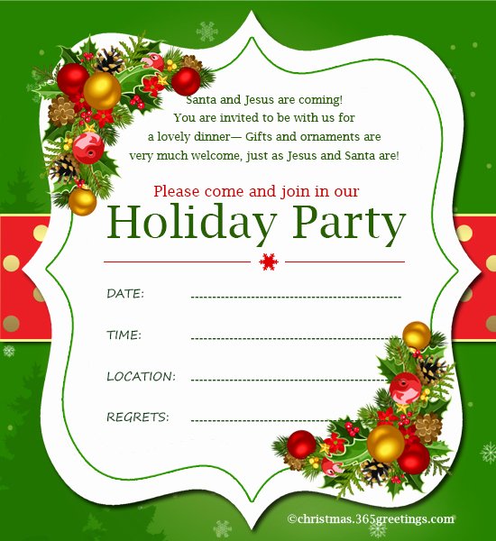 Christmas Invitation Template and Wording Ideas