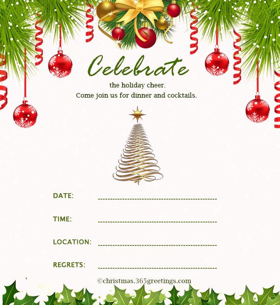 Christmas Invitation Template and Wording Ideas