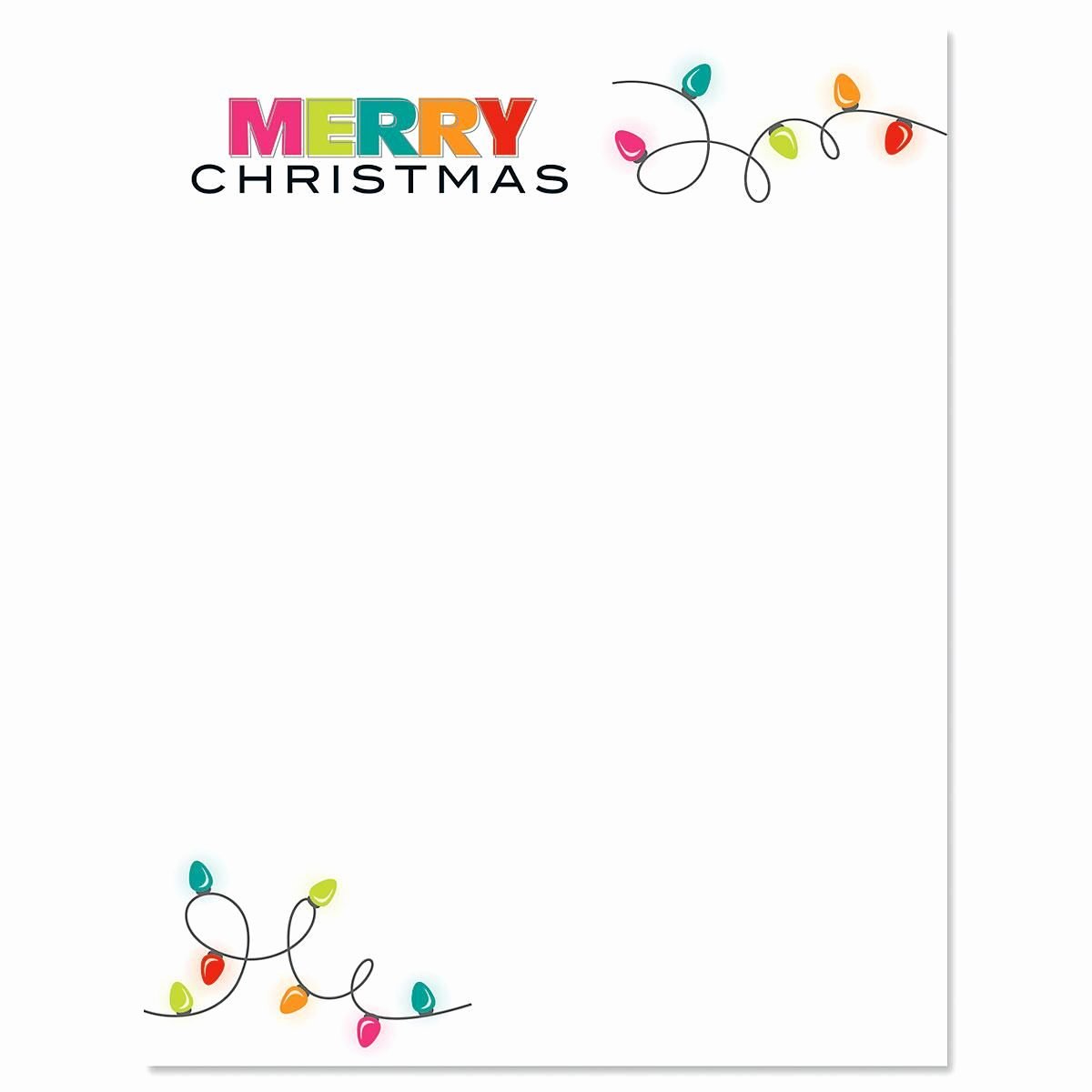 Christmas Lights Christmas Letter Papers