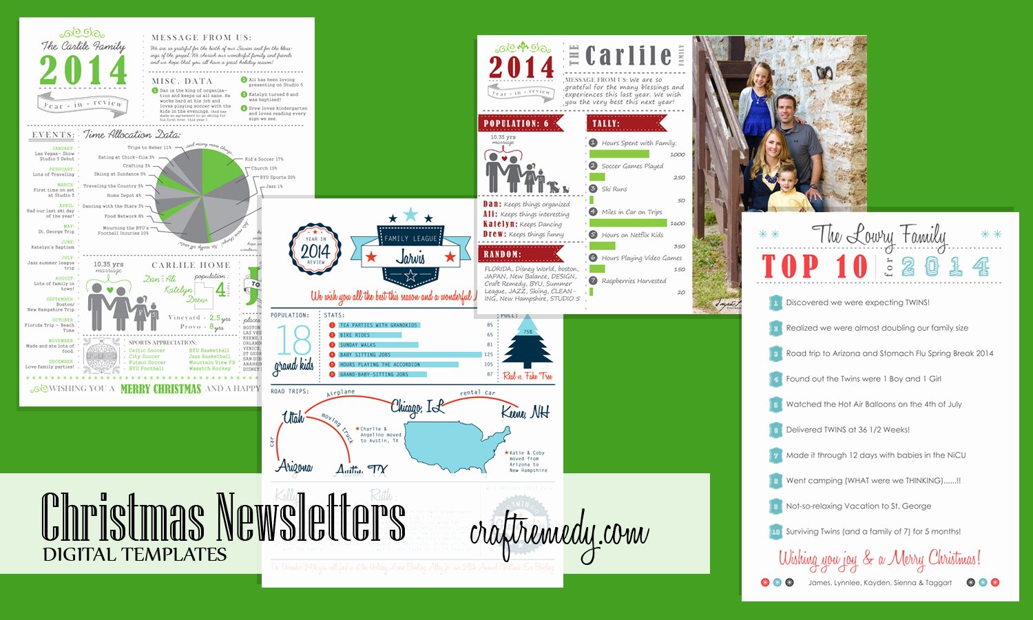 Christmas Newsletter Year In Review Infographic
