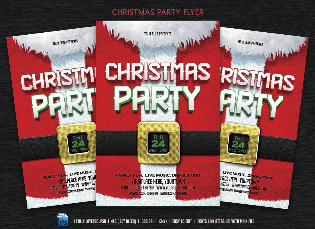Christmas Party Flyer Templates On Creative Market