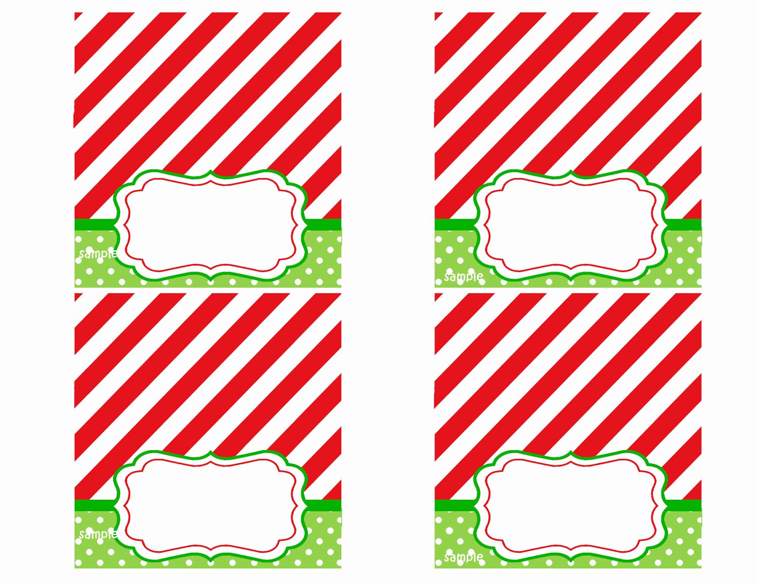 Christmas Party Tent Style Place Cards Printable Magic Of