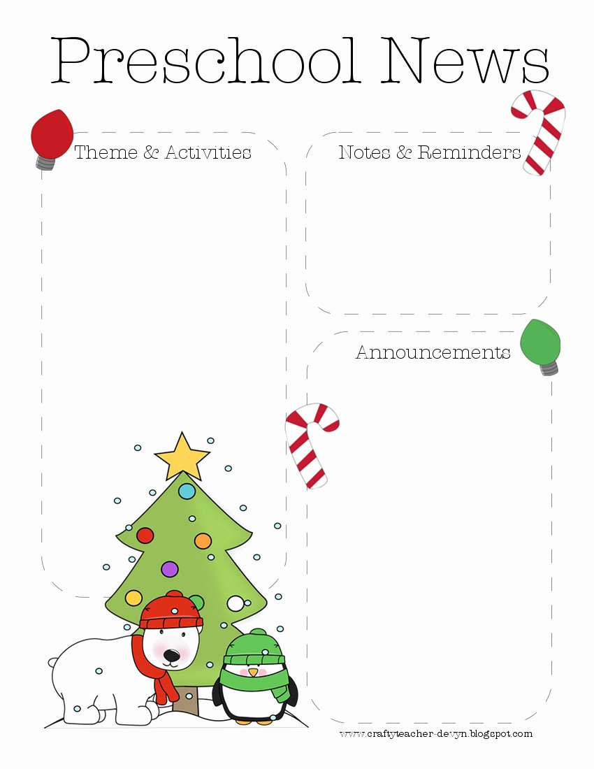 Christmas Preschool Newsletter Template