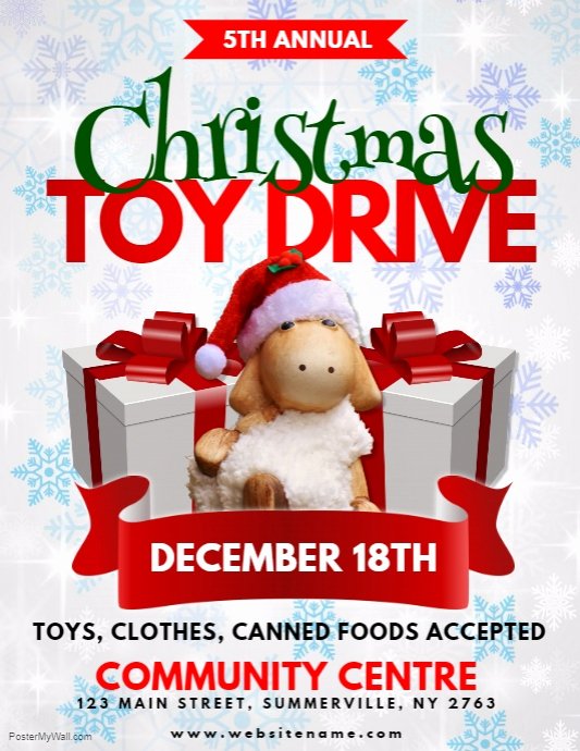 Christmas toy Drive Flyer Template