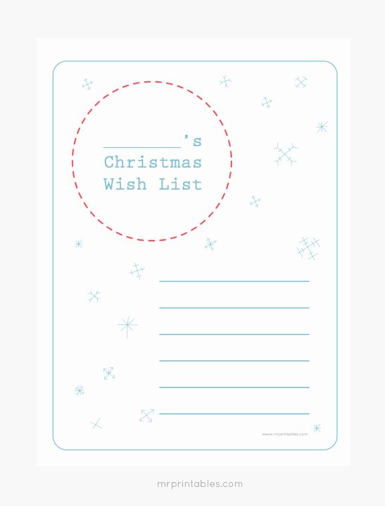 Christmas Wish List Templates Mr Printables