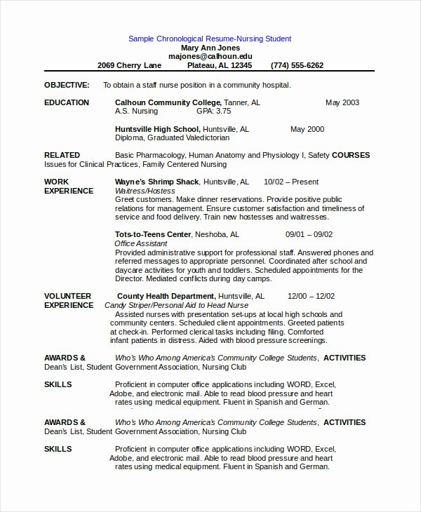 Chronological Resume Template 28 Free Word Pdf