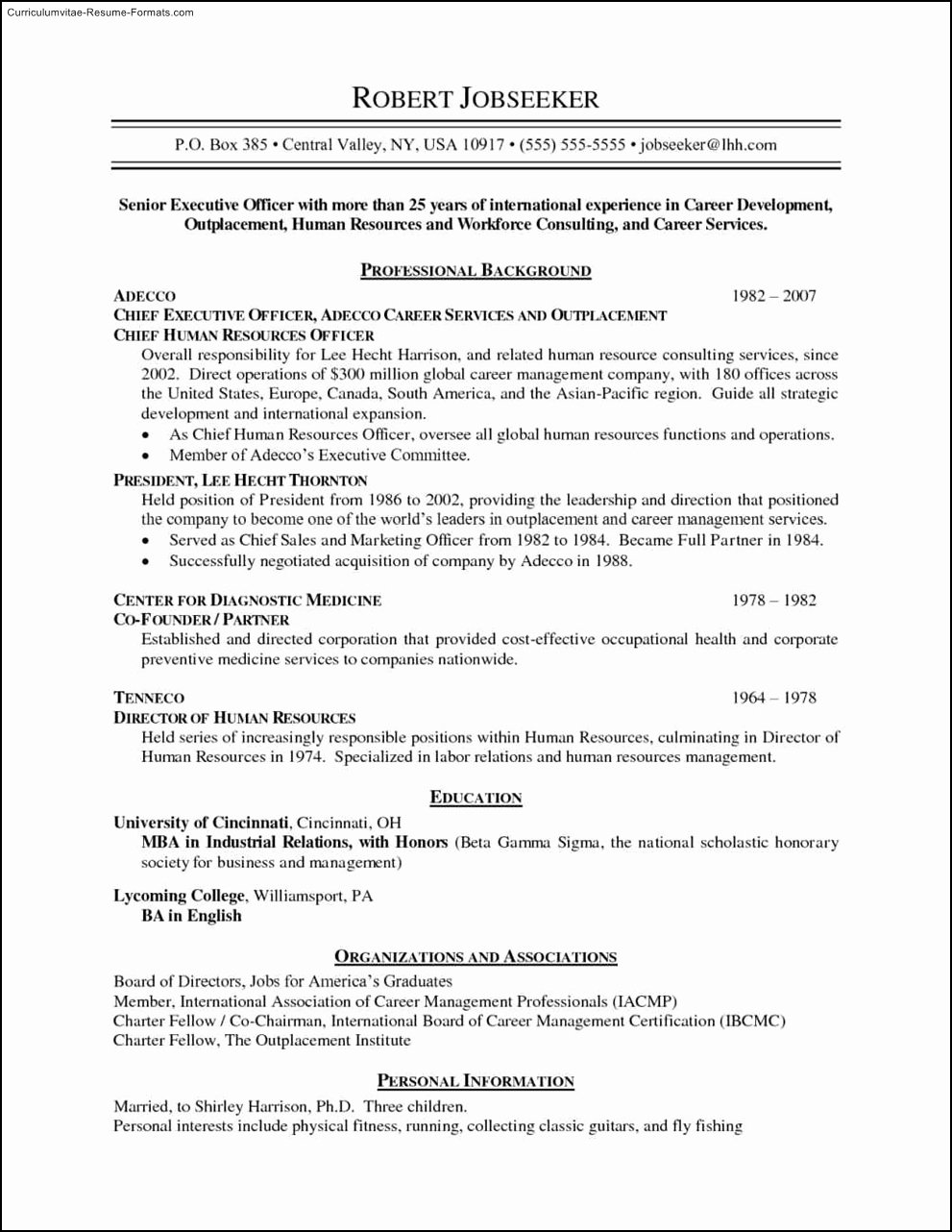Chronological Resume Template Word Free Samples