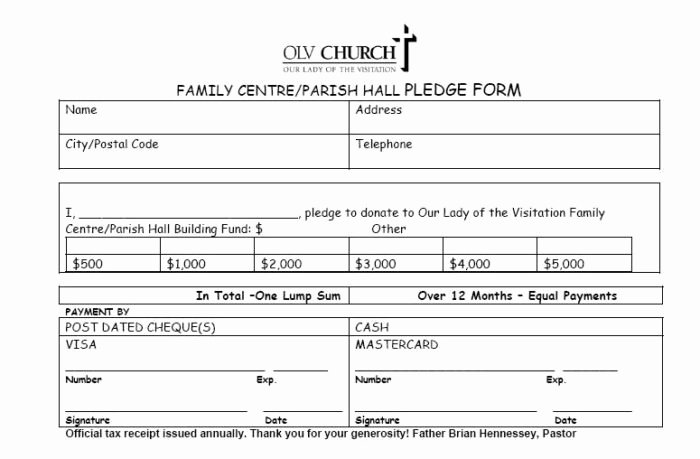 Church Pledge form Template Templates Resume Examples