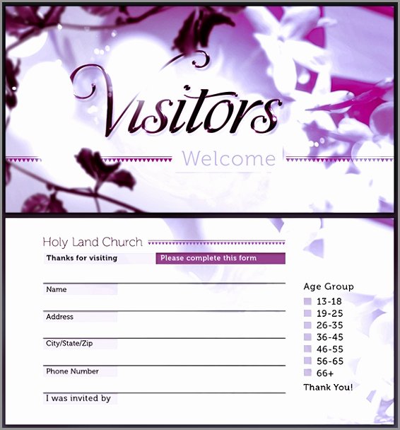 Church Visitor Card Template Word Template Design
